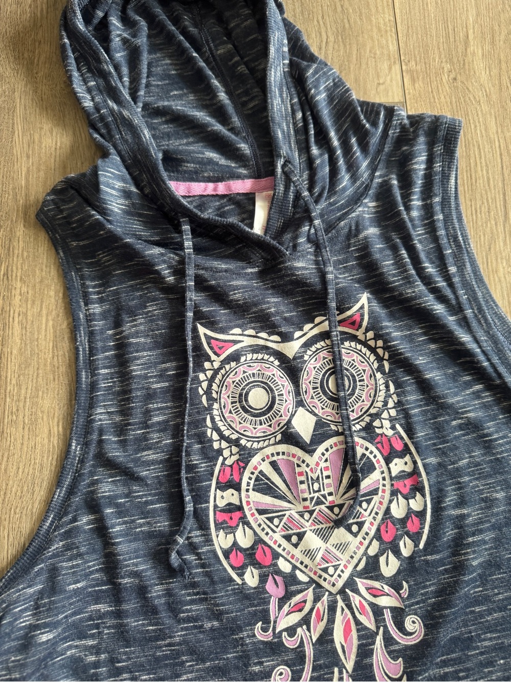 Plus Size 3X Owl Graphic Sleeveless Hoodie Tank Top - Picture 8 of 10